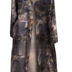 Print fabric abaya N3007
